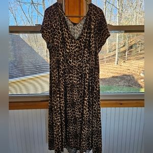 Torrid Short Sleeve Leopard Print Dress